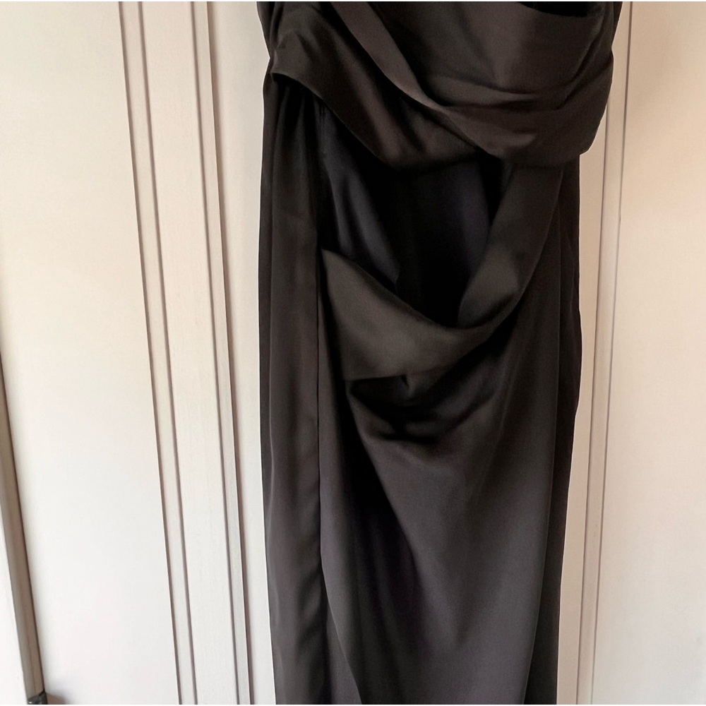 $315 Danielle Guizio NY Black Sainte Cut-out Ruched Maxi Dress Size Medium - Picture 5 of 10